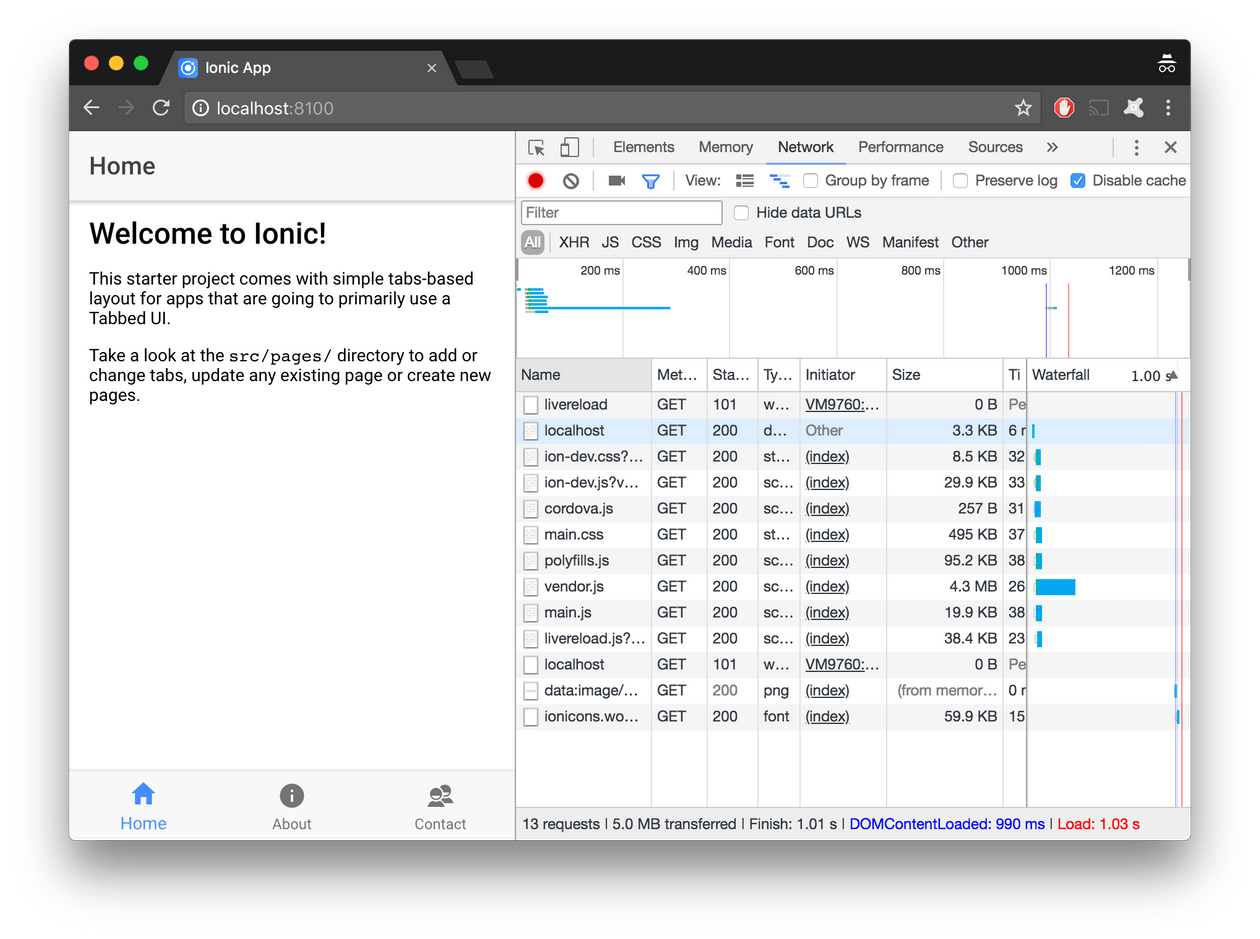 Ionic 3 browser splash screen / preloader